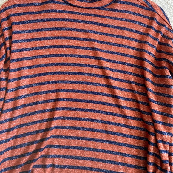 striped cropped mock long sleeve t-shirt - Picture 2 of 4